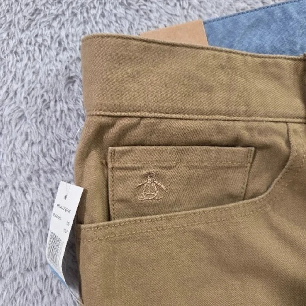 Original Penguin Men's Slim Fit Stretch Twill Chino Pants 36x32 Kelp Tan NWT